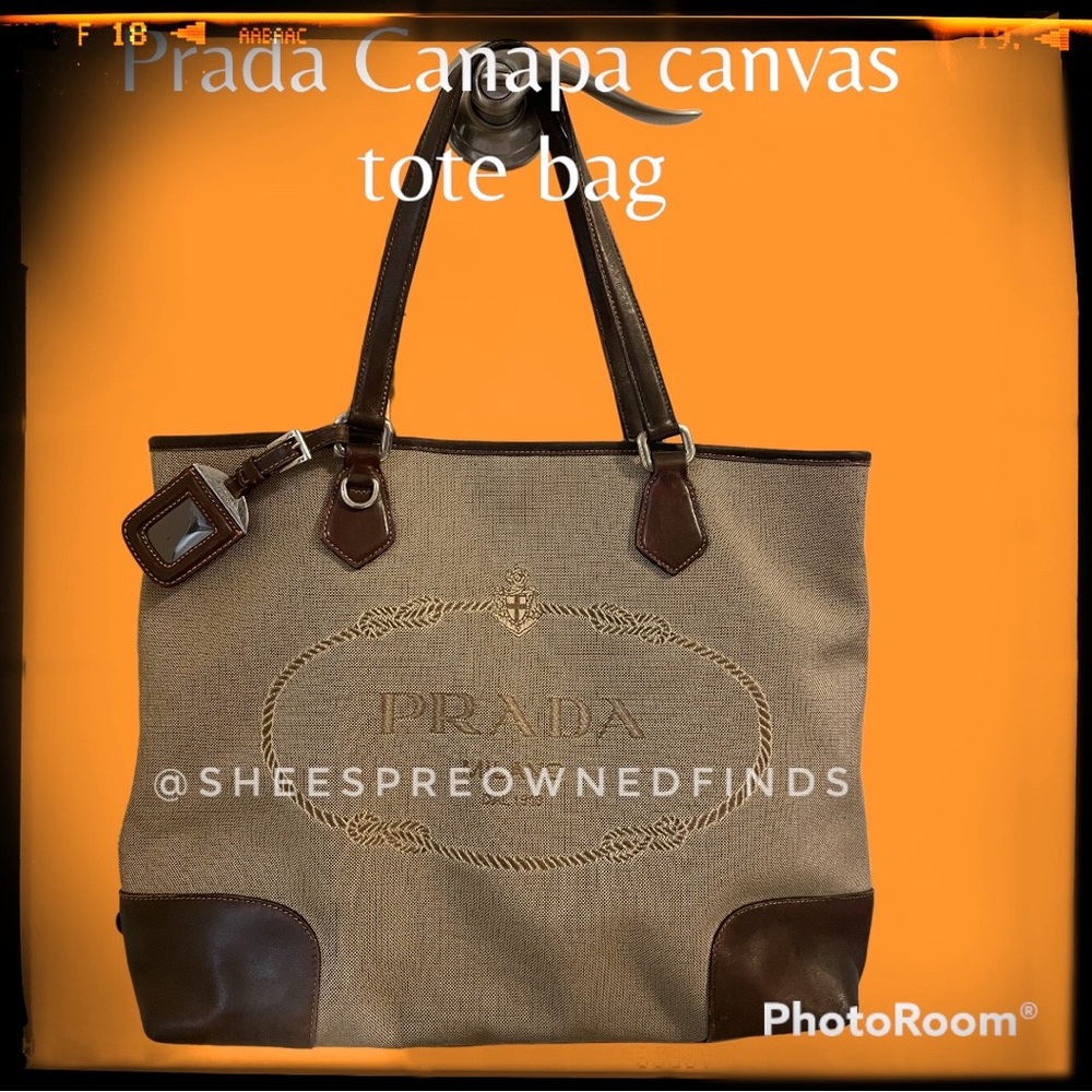 AUTHENTIC Prada Canapa canvas Tote Bag